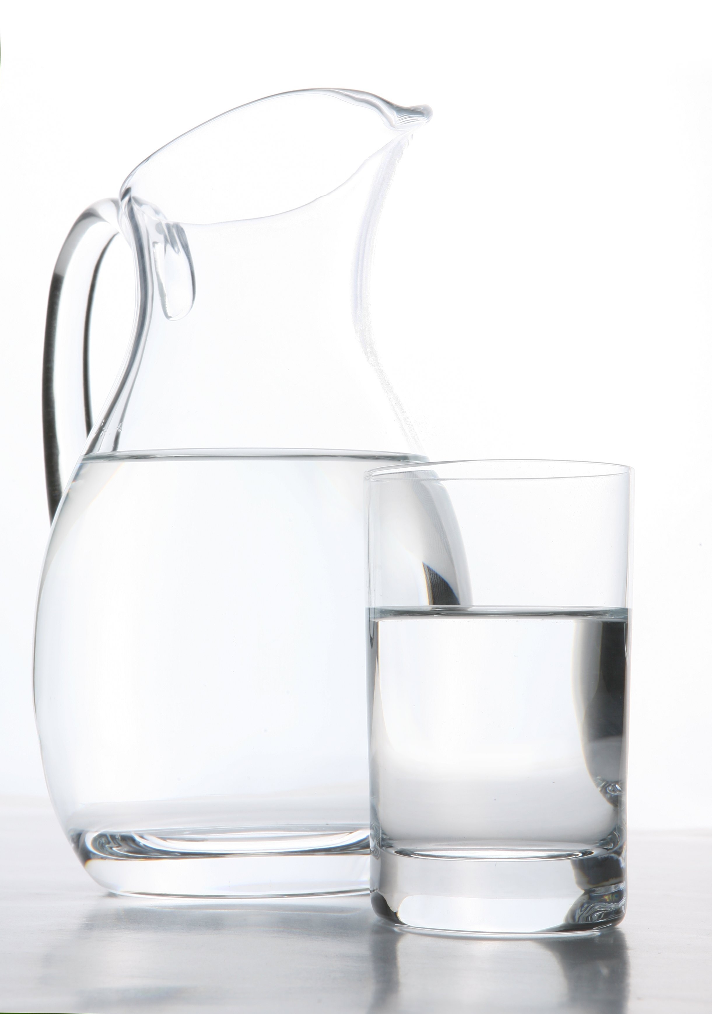 pitcher and glass of water