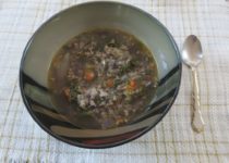 a bowl of minestrone soup