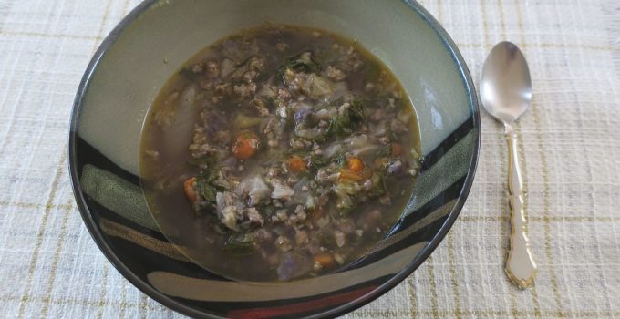 a bowl of minestrone soup