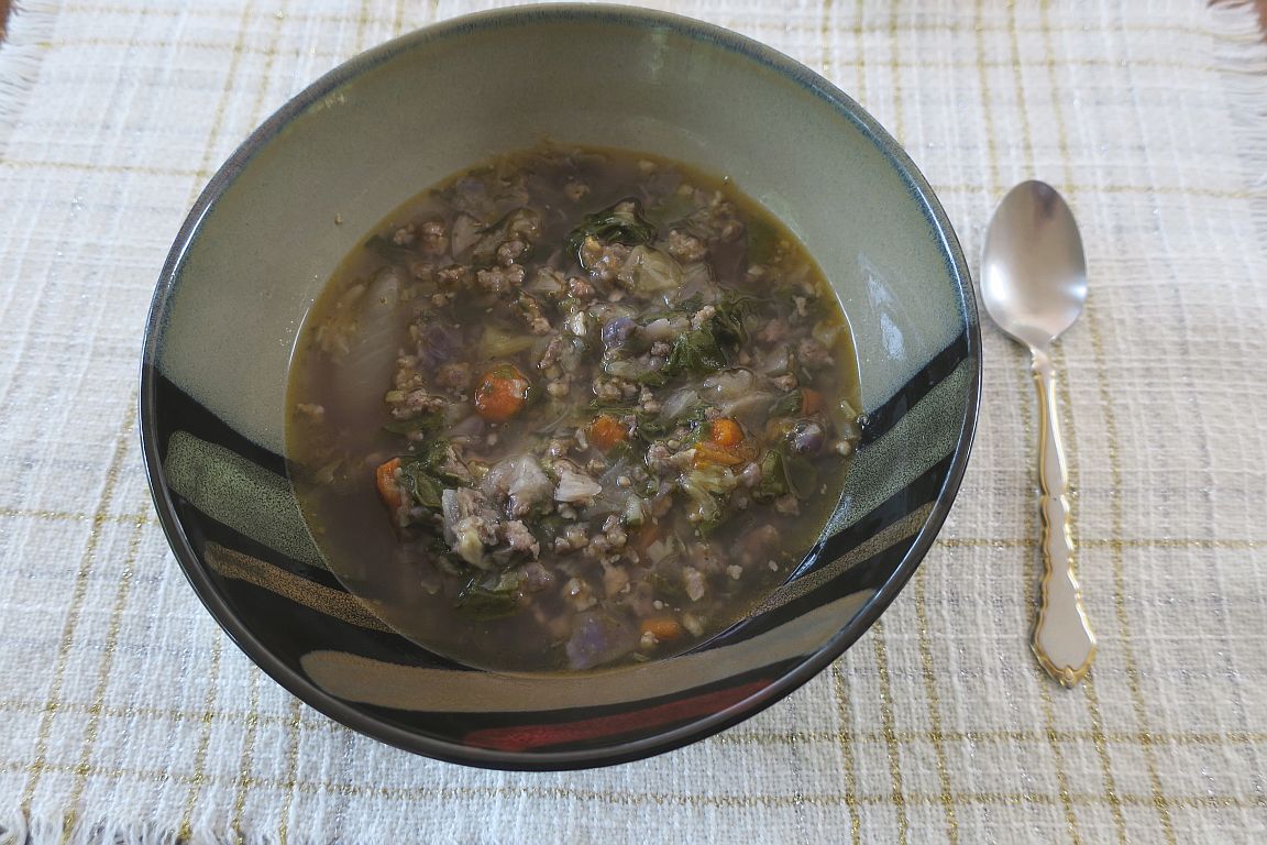 a bowl of minestrone soup