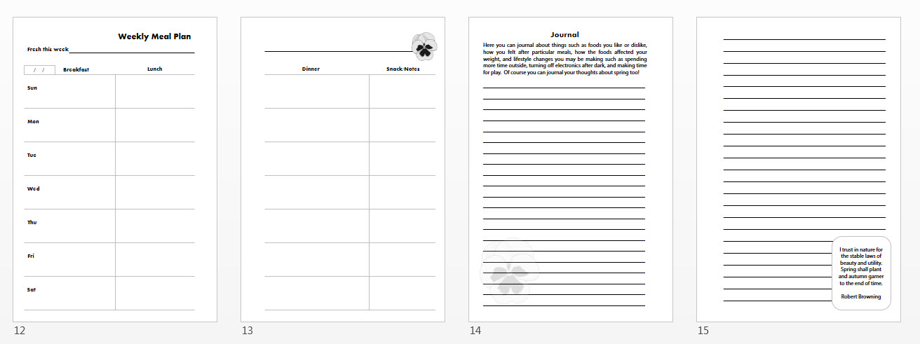 sample pages from a journal with information to track about keto