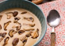 cream of mushroom soup in a bowl