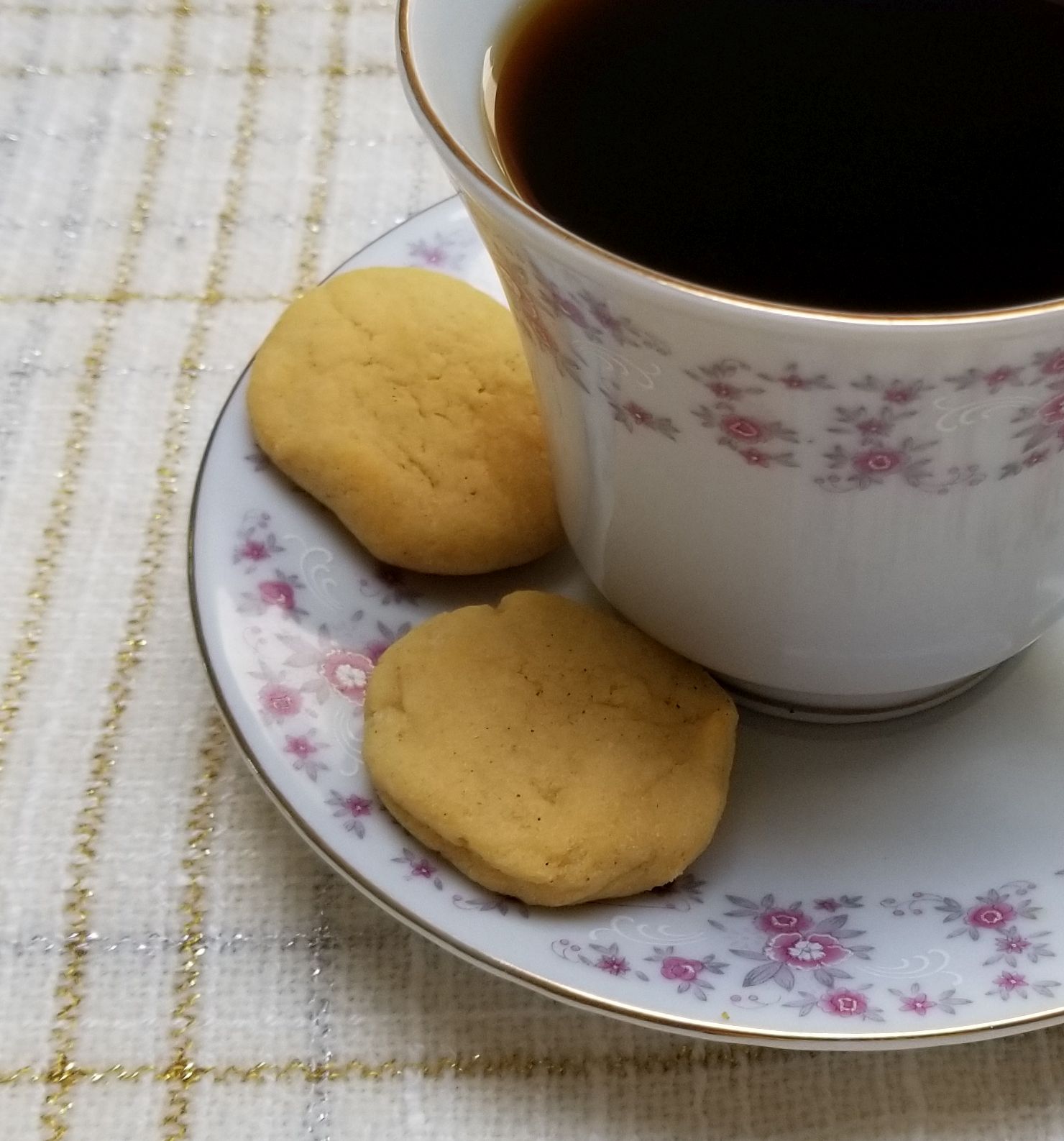 China cup of coffee with 2 Maize Buttons